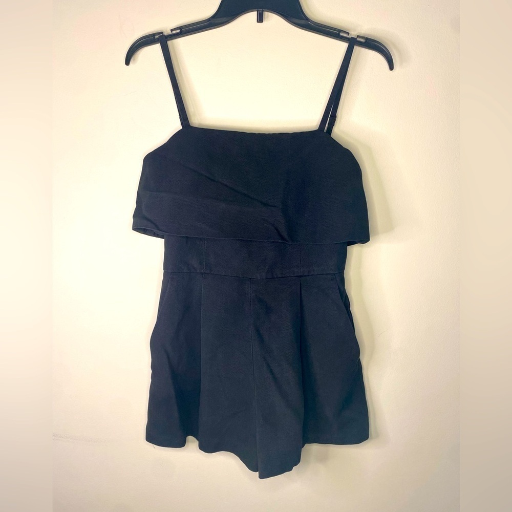 Club Monaco Black Short Romper Sleeveless Size 00 Party Dark Romantic Sexy
